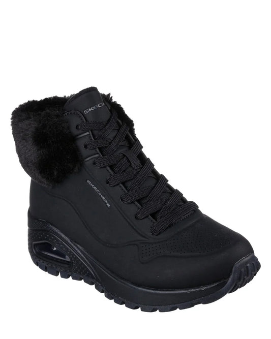 SKECHERS WOMENS UNO RUGGED FALL AIR - BLACK