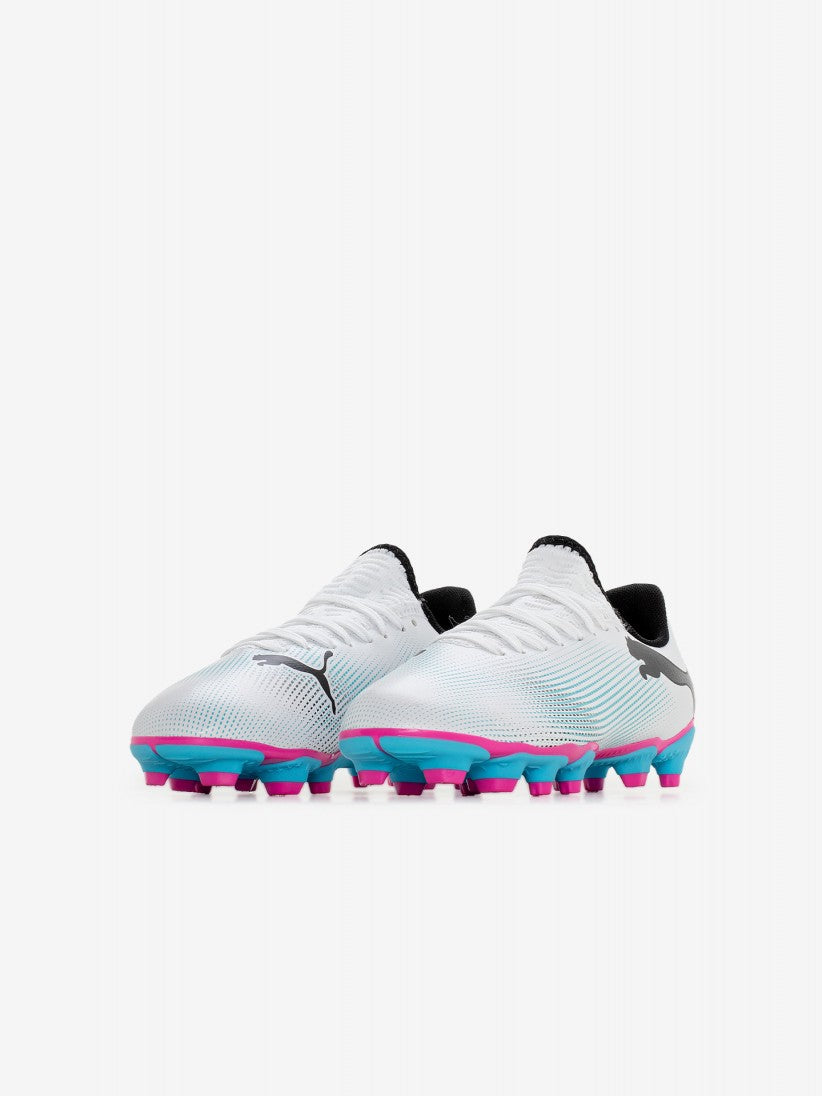 PUMA KIDS FUTURE 7 PLAY FG/AG JR - WHITE/BLACK/POISON PINK