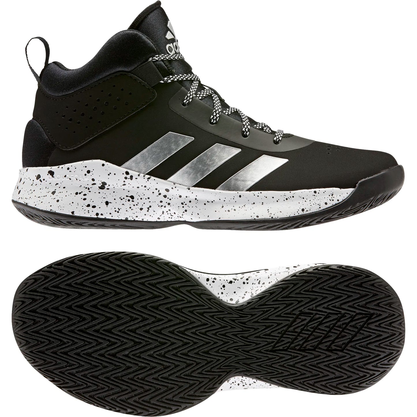 ADIDAS KIDS CROSS EM UP 5 *WIDE FIT* - BLACK/SILVER/WHITE