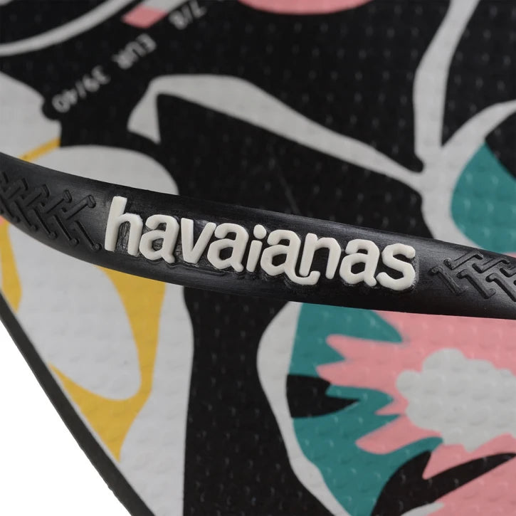 HAVAIANAS SLIM FLORAL BASIC - BLACK