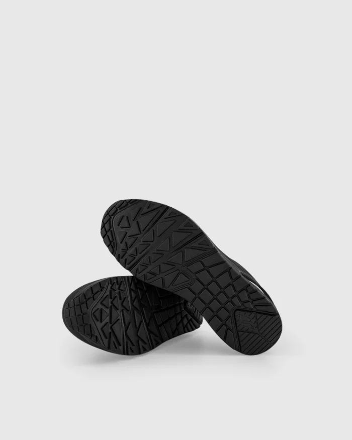 SKECHERS WOMENS UNO STAND ON AIR WIDE FIT - BLACK