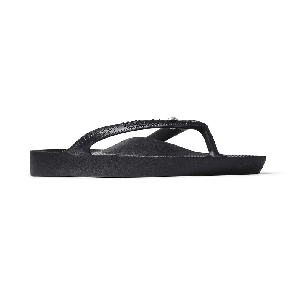 ARCHIES ARCH SUPPORT JANDALS - CYSTAL BLACK