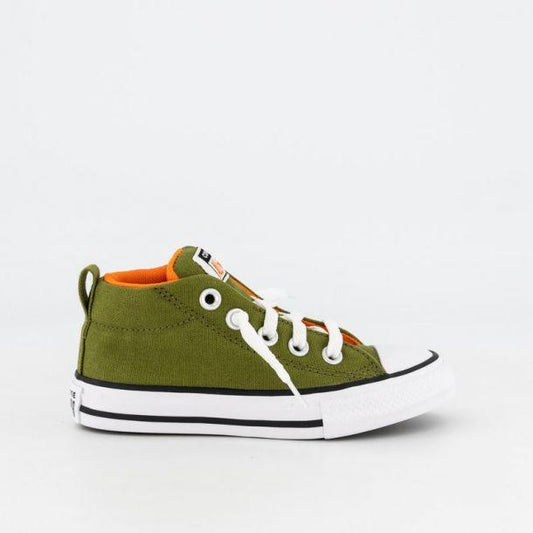 CONVERSE YOUTH CHUCK TAYLOR ALL STAR STREET MID - GRASSY/ORANGE/WHITE