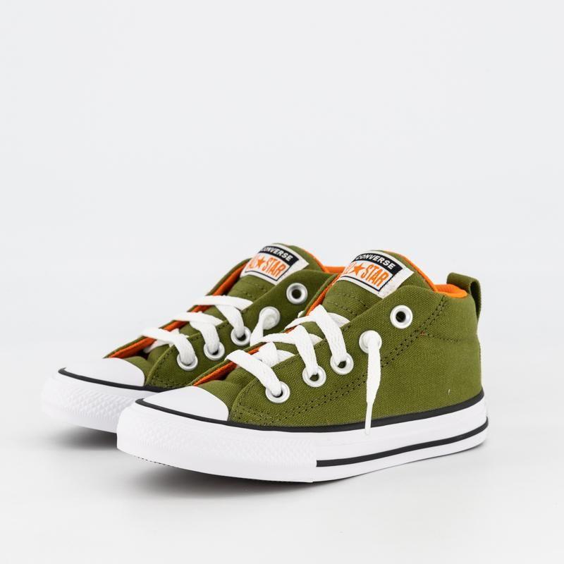 CONVERSE YOUTH CHUCK TAYLOR ALL STAR STREET MID - GRASSY/ORANGE/WHITE
