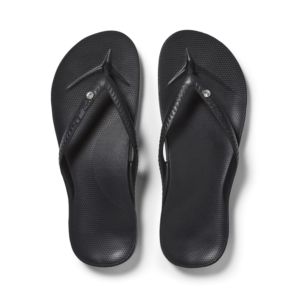 ARCHIES ARCH SUPPORT JANDALS - CYSTAL BLACK