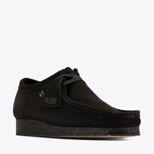 CLARKS WALLABEE SUEDE SHOE - BLACK
