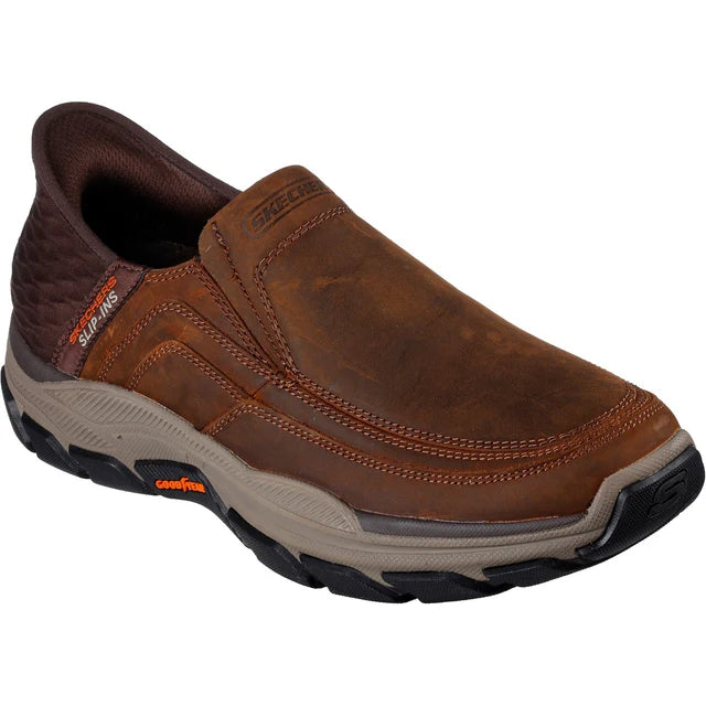 SKECHERS MENS RESPECTED ELGIN - DARK BROWN