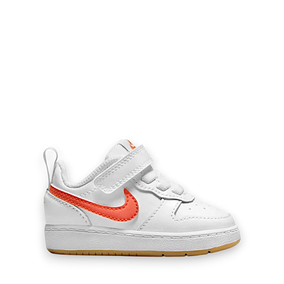 NIKE INFANT Court Borough Low (TDV) White/Orange – Lotsa Shoes