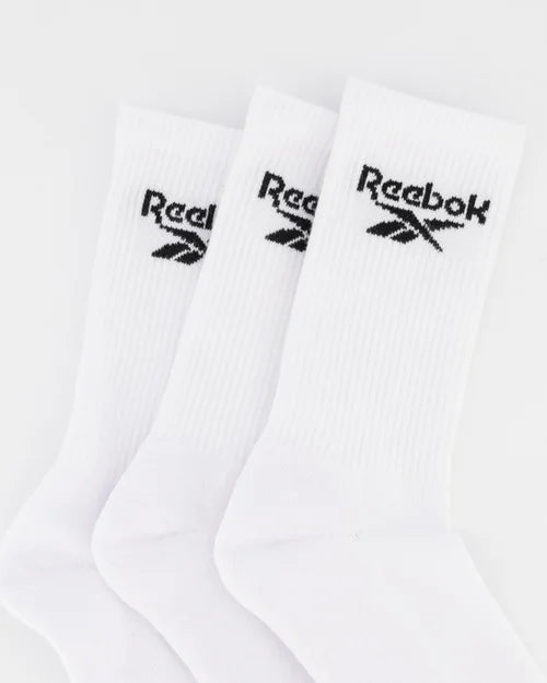 REEBOK ACTIVE CREW SOCKS 3 PACK - WHITE
