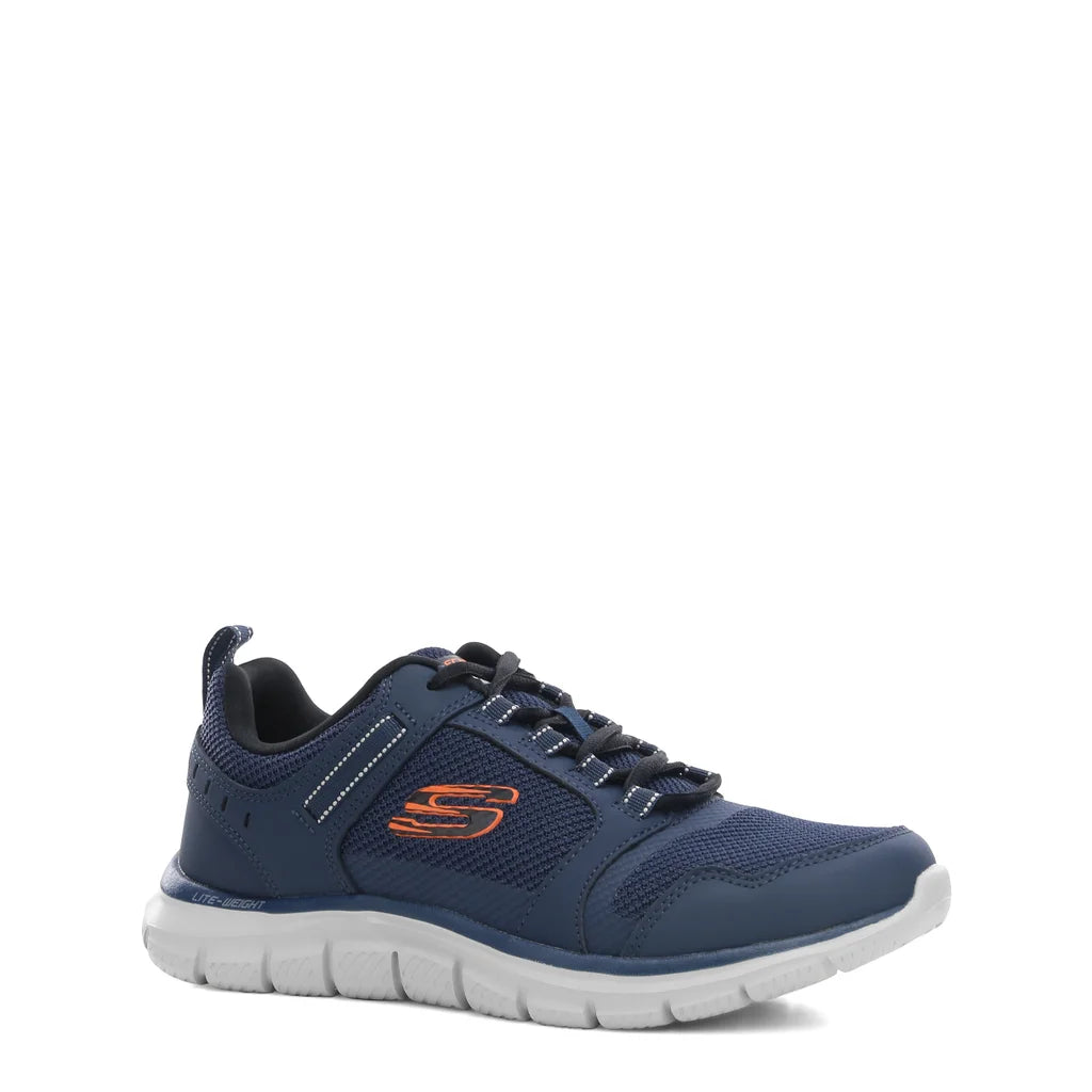 SKECHERS MENS TRACK KNOCKHILL - NAVY/ORANGE