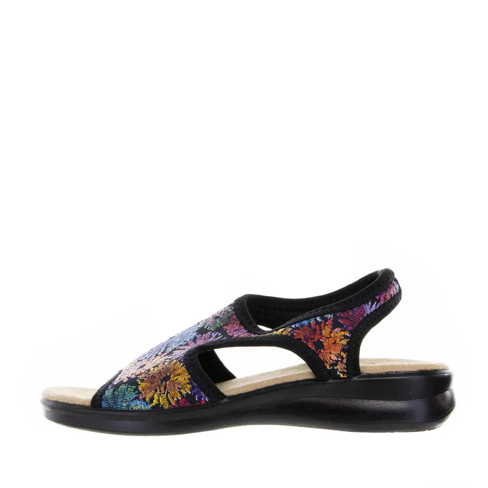 EUROFLEX TUSCANY SANDAL - BLACK FLORAL