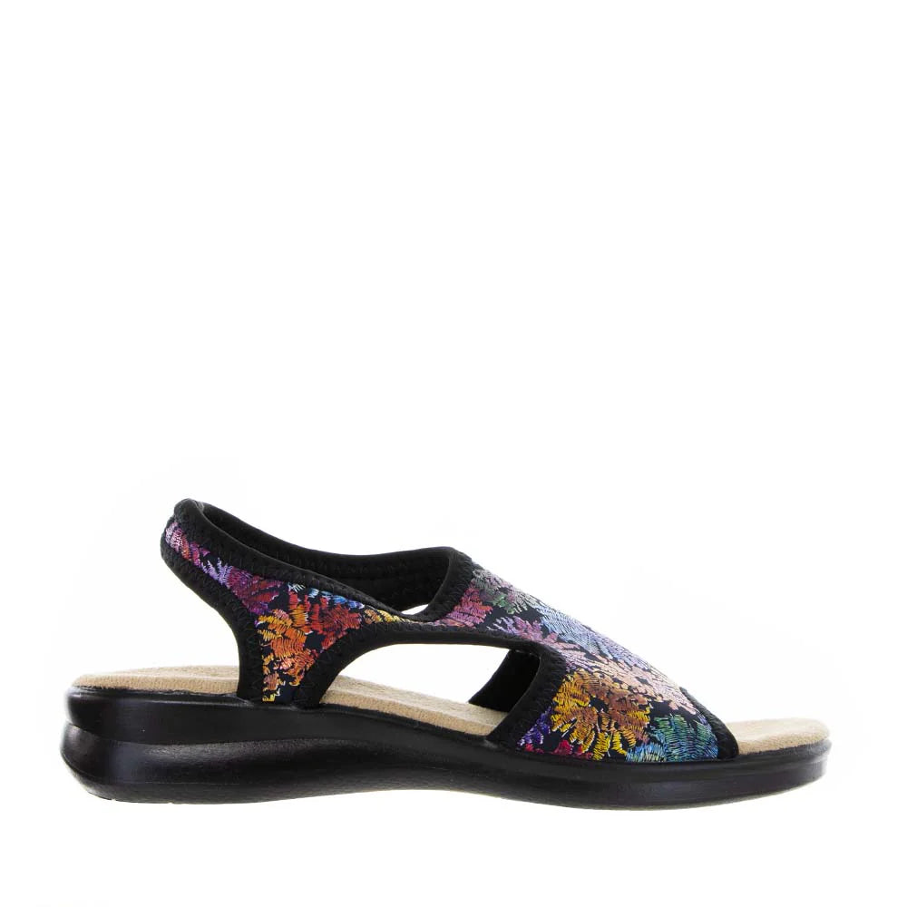 EUROFLEX TUSCANY SANDAL - BLACK FLORAL