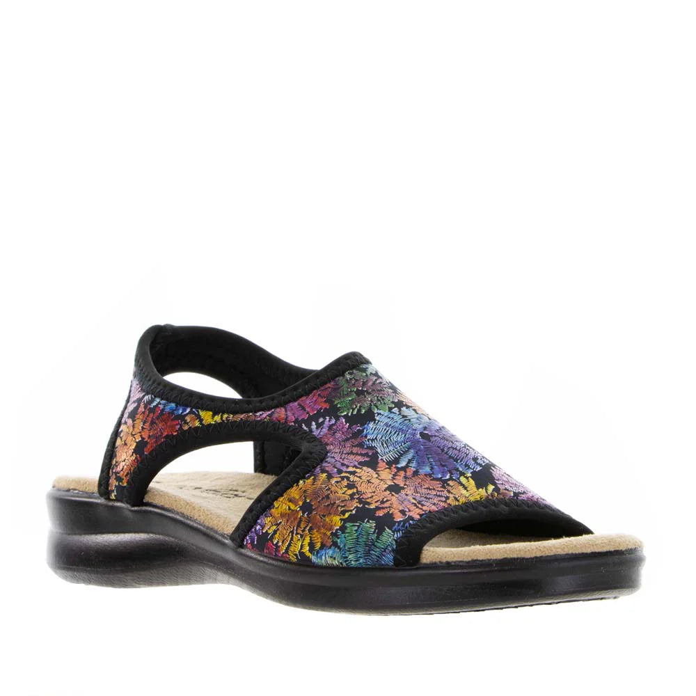 EUROFLEX TUSCANY SANDAL - BLACK FLORAL