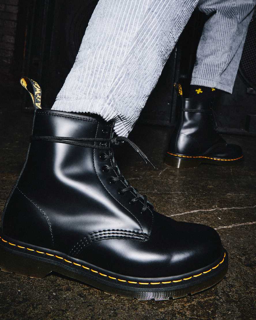 DR MARTENS 1460 SMOOTH LEATHER ANKLE BOOTS - BLACK SMOOTH