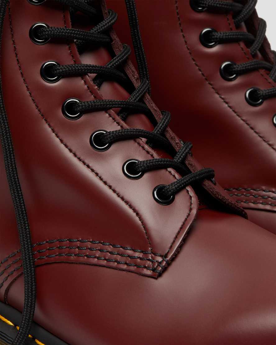 DR MARTENS 1460 SMOOTH LEATHER ANKLE BOOTS - CHERRY RED