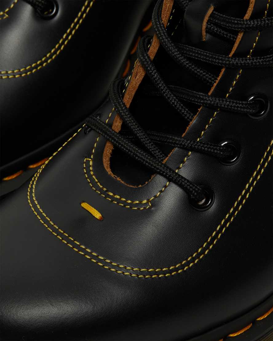 DR MARTENS PHARAMOND VINTAGE SMOOTH LEATHER ANKLE BOOTS - BLACK VINTAGE SMOOTH