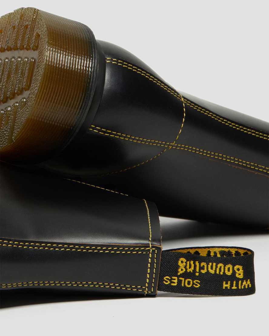 DR MARTENS PHARAMOND VINTAGE SMOOTH LEATHER ANKLE BOOTS - BLACK VINTAGE SMOOTH