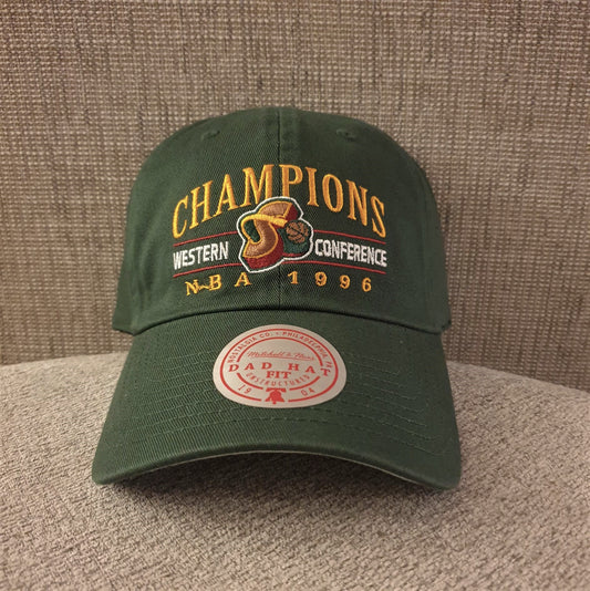 MITCHELL & NESS NBA 1996 CHAMPIONS DAD HAT STRAPBACK SUPER SONICS