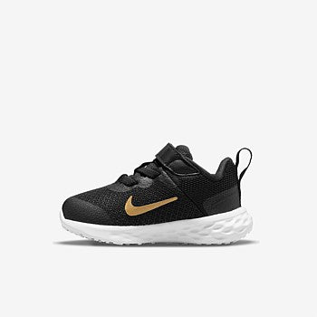 NIKE INFANT REVOLUTION 6 NN (TDV) - BLACK/METALLIC GOLD-WHITE