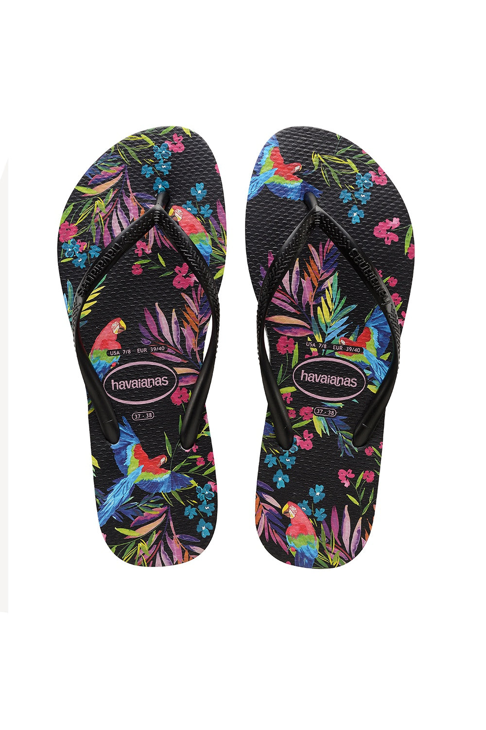 HAVAIANAS SLIM TROPICAL FLORAL - BLACK