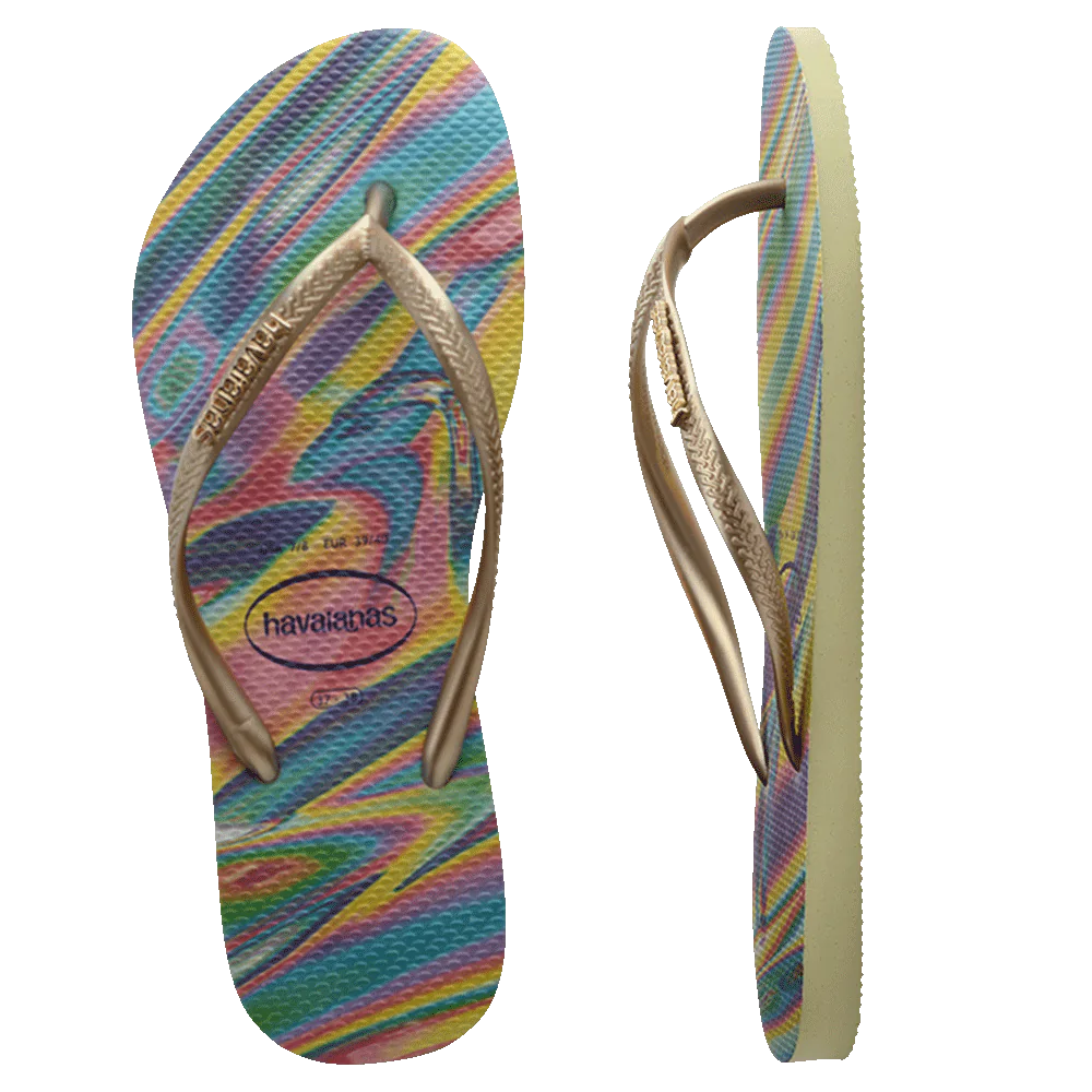 HAVAIANAS SLIM IRIDESCENT FC - LIME GREEN