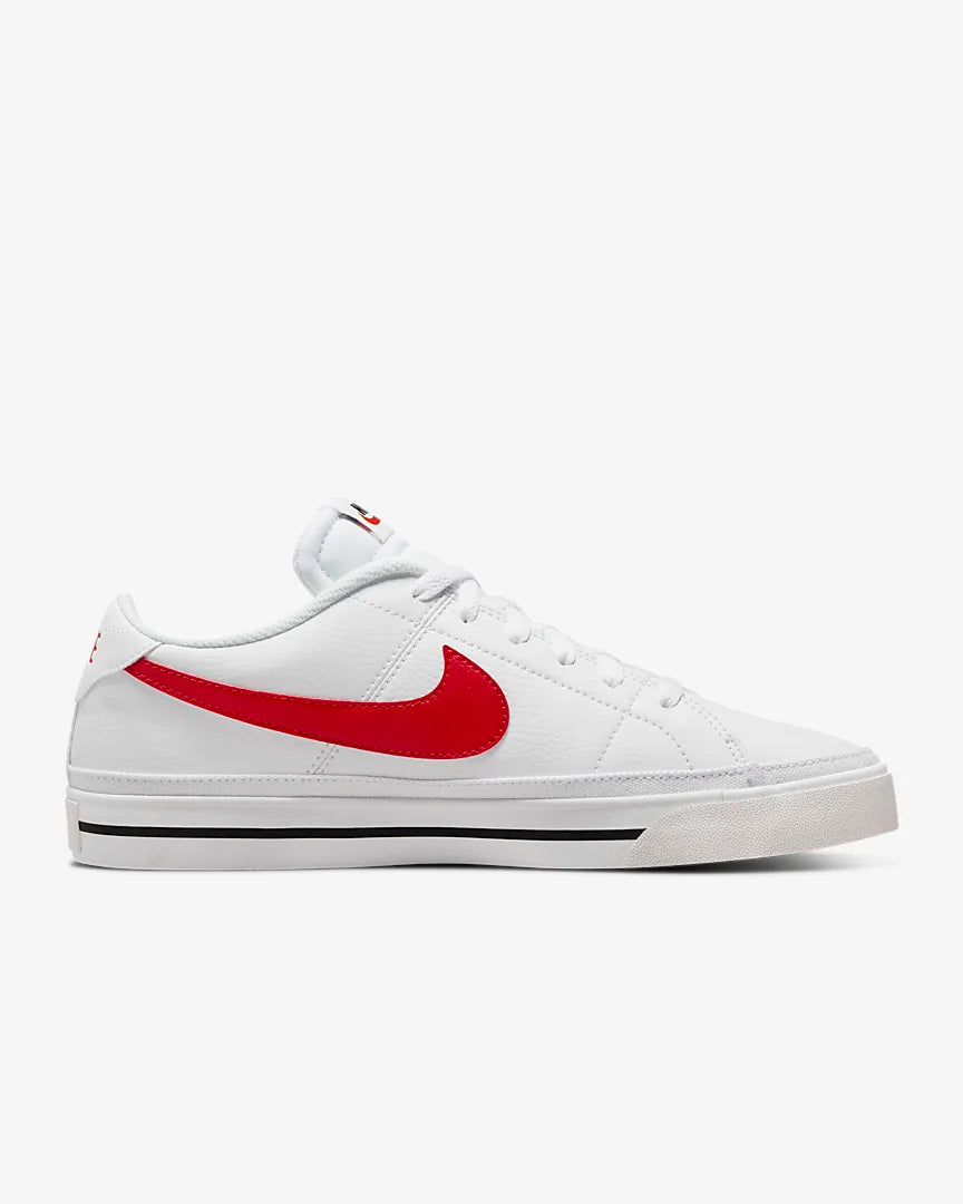 Nike white shoes red sales swoosh