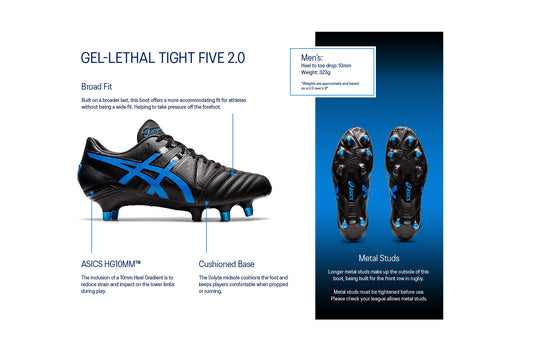ASICS GEL-LETHAL TIGHT FIVE - Black/Electric Blue