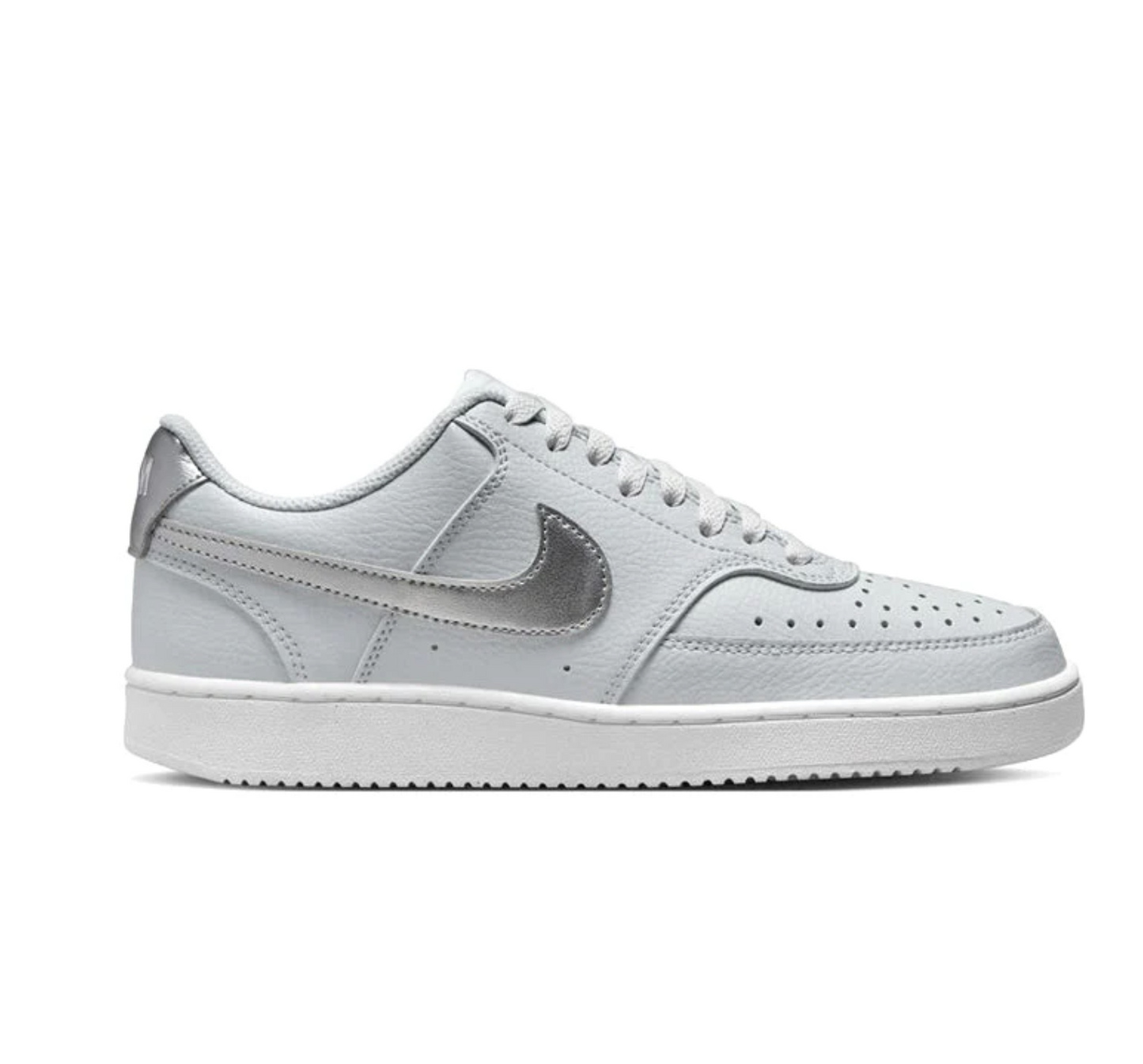 NIKE WOMENS COURT VISION LO NN - PURE PLATINUM/METALLIC SILVER