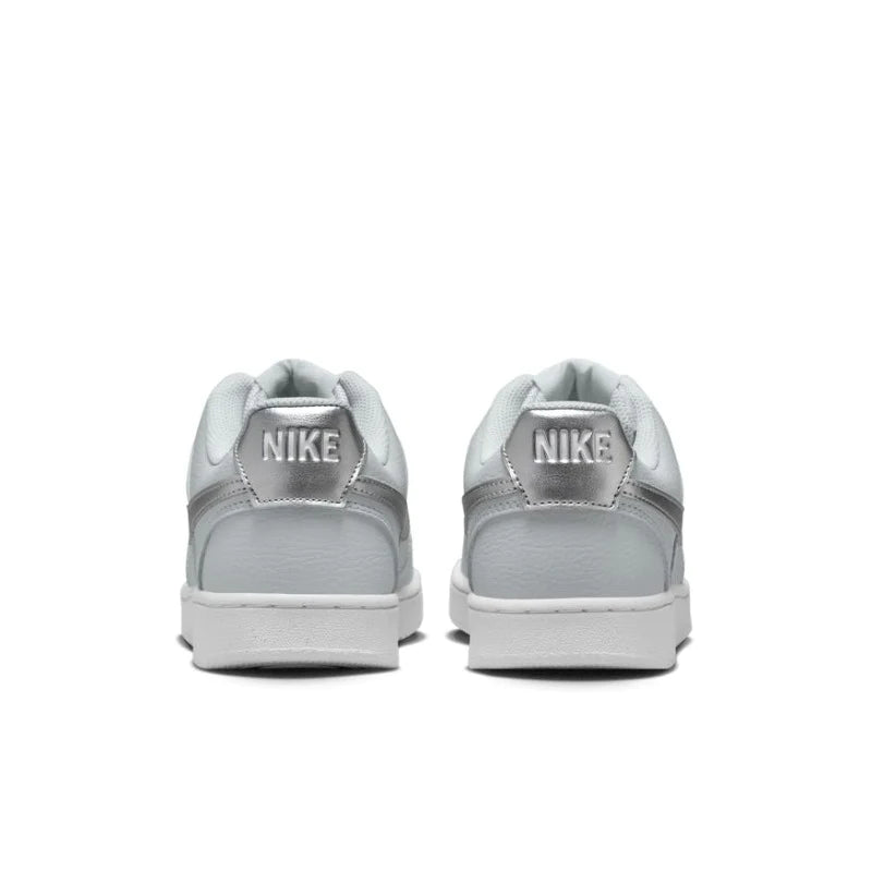 NIKE WOMENS COURT VISION LO NN - PURE PLATINUM/METALLIC SILVER