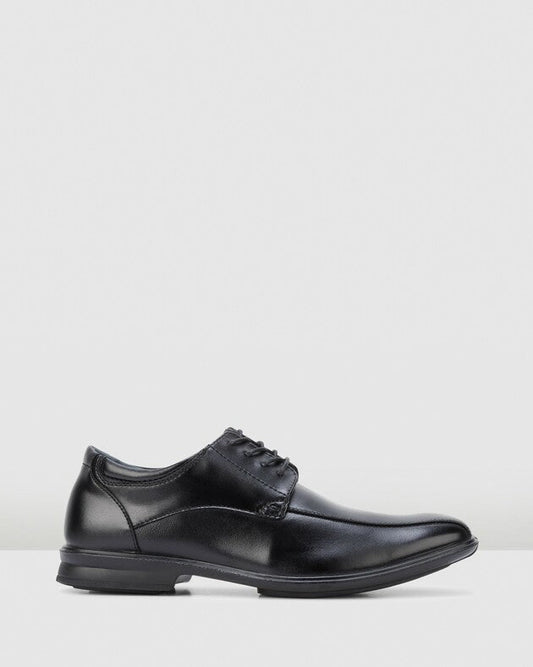 HUSH PUPPIES CAREY LEATHER LACE UP SHOE - BLACK