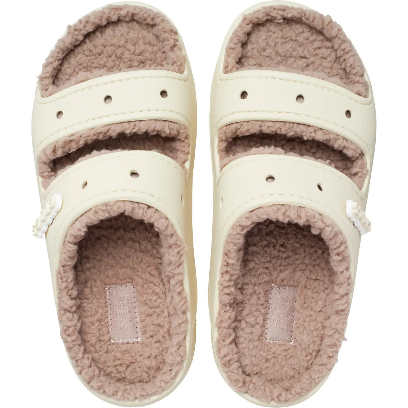 CROCS CLASSIC COZZZY SANDAL - BONE/MUSHROOM