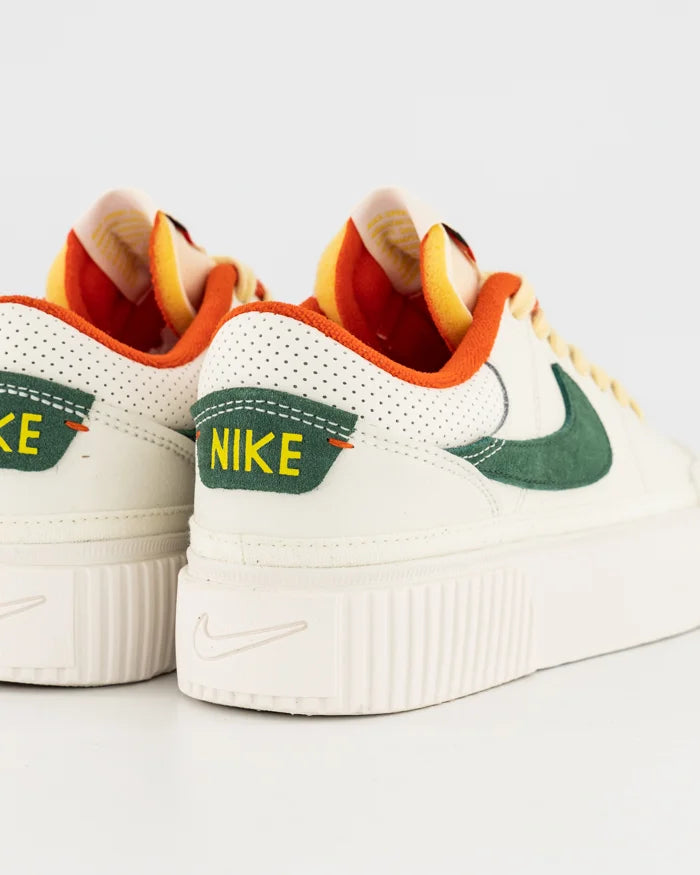 NIKE WOMENS COURT LEGACY LIFT - SAIL/NOBLE GREEN-PICANTE RED-OPTI YELLOW