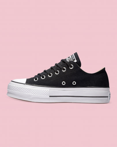 Converse WOMENS Chuck Taylor All Star Canvas Lift Low Top - Black/White/White