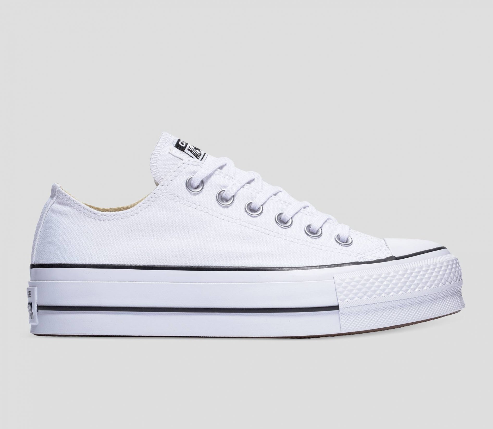 Converse WOMENS Chuck Taylor All Star Canvas Lift Low Top White