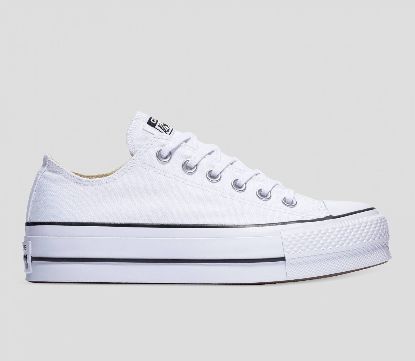 Converse WOMENS Chuck Taylor All Star Canvas Lift Low Top - White/Black/White