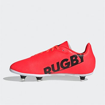 ADIDAS YOUTH RUGBY JUNIOR SG BOOTS - RED/BLACK/WHITE
