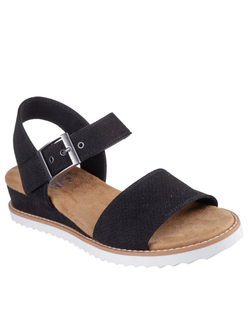 SKECHERS WOMENS BOBS DESERT KISS SERENDIPITOUS - BLACK