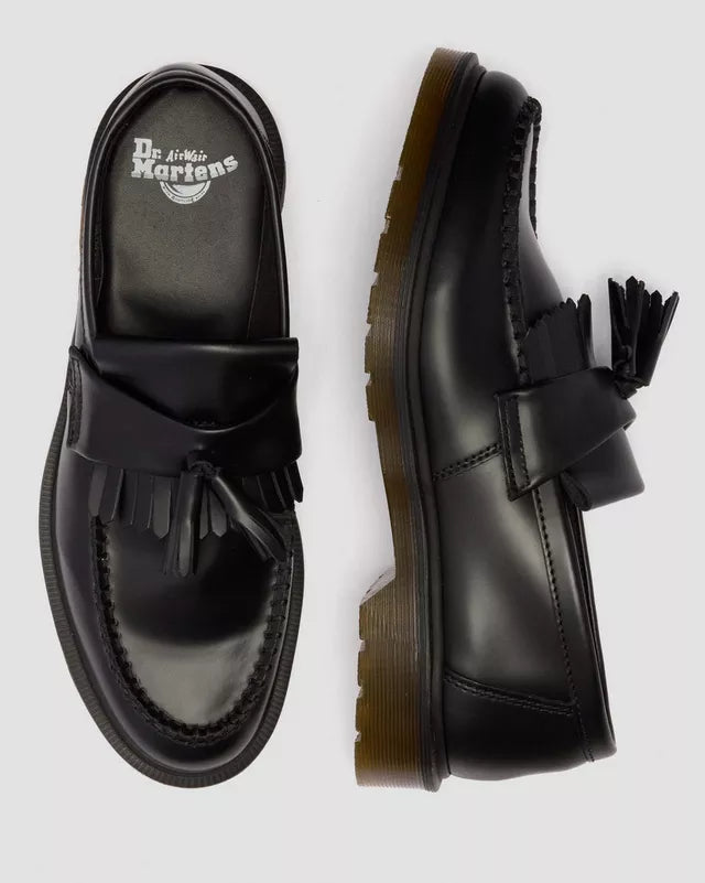 DR MARTENS ADRIAN SMOOTH LEATHER TASSEL LOAFER - BLACK