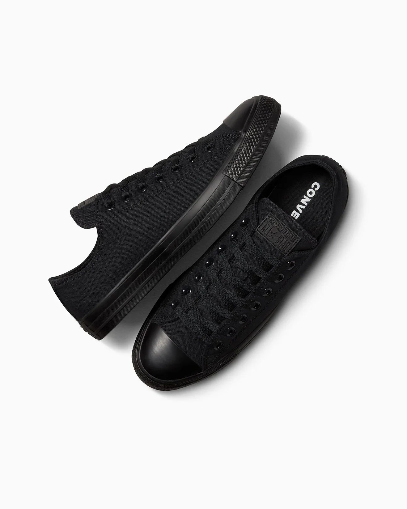 All black chucks low top discount