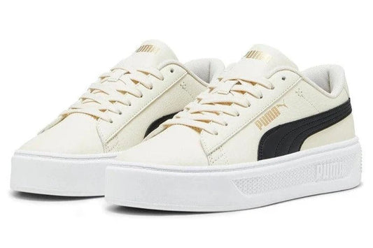 PUMA WOMENS SMASH PLATFORM V3 - ALPINE SNOW/BLACK/GOLD/WHITE