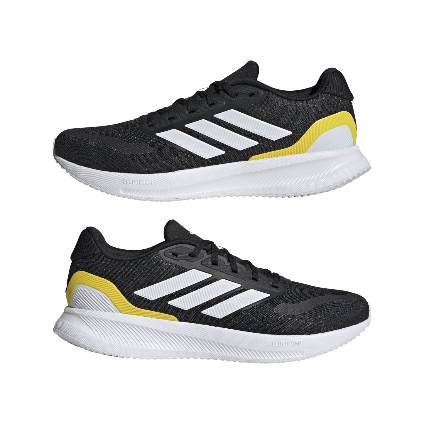 ADIDAS RUNFALCON 5 - Core Black / Cloud White / Yellow