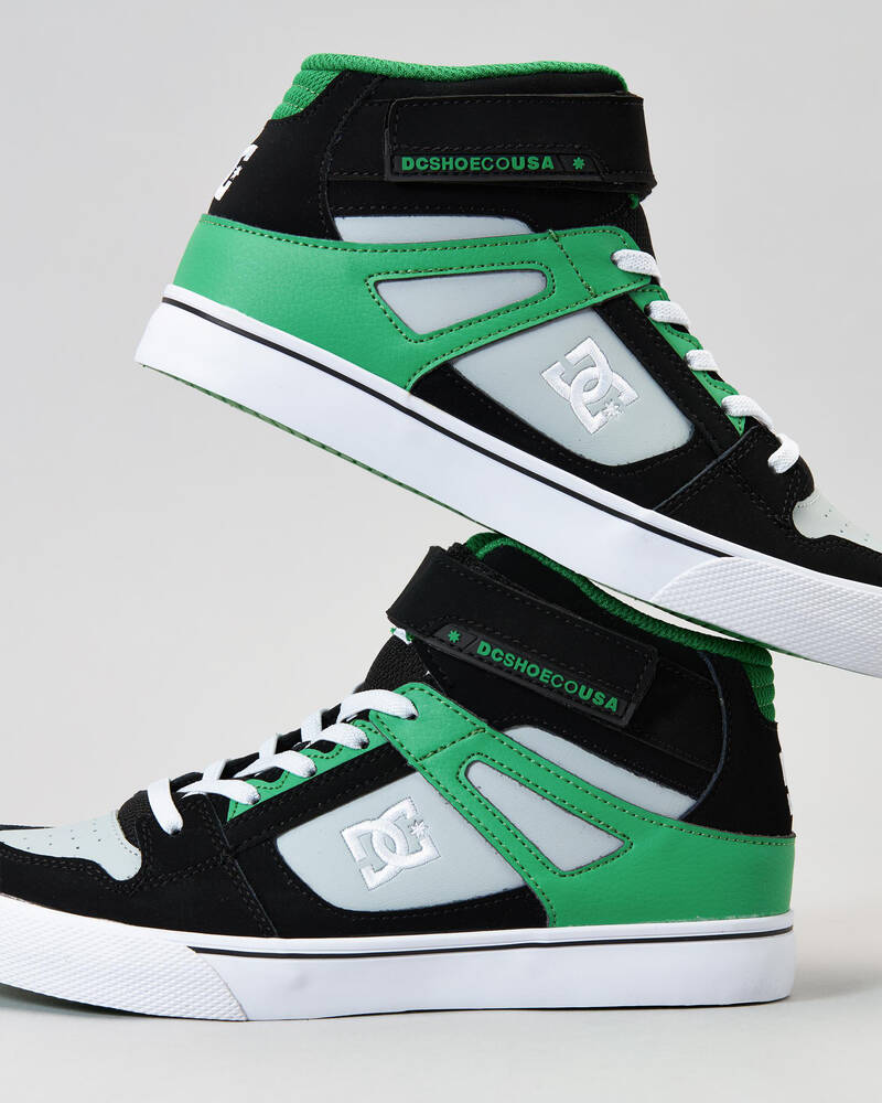 DC YOUTH PURE HIGH-TOP EV - BLACK/KELLY GREEN