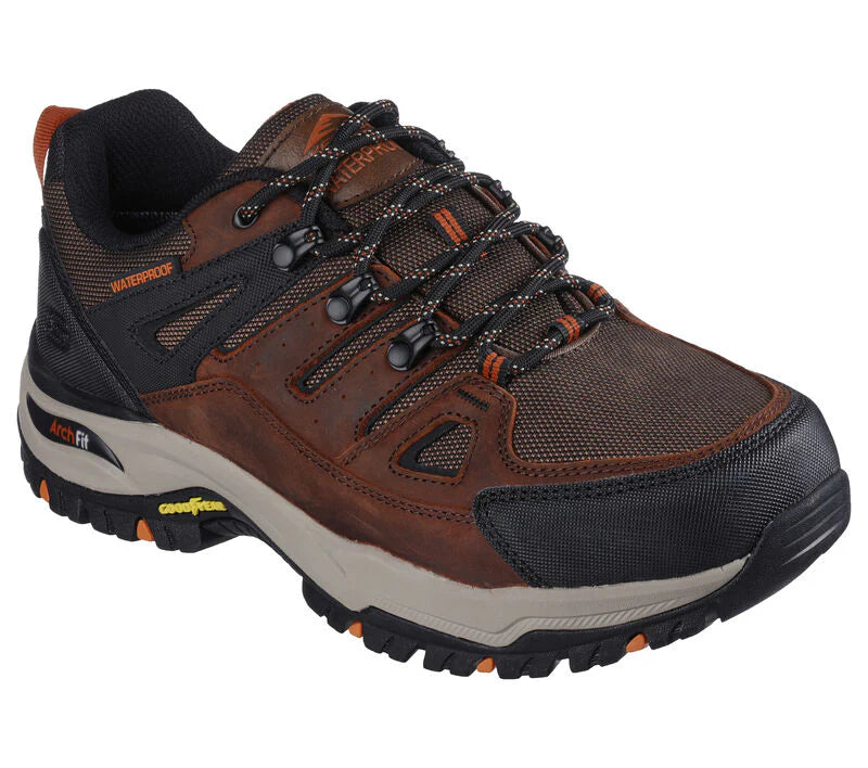 SKECHERS MENS ARCH FIT DAWSON ARGOSA - DARK BROWN