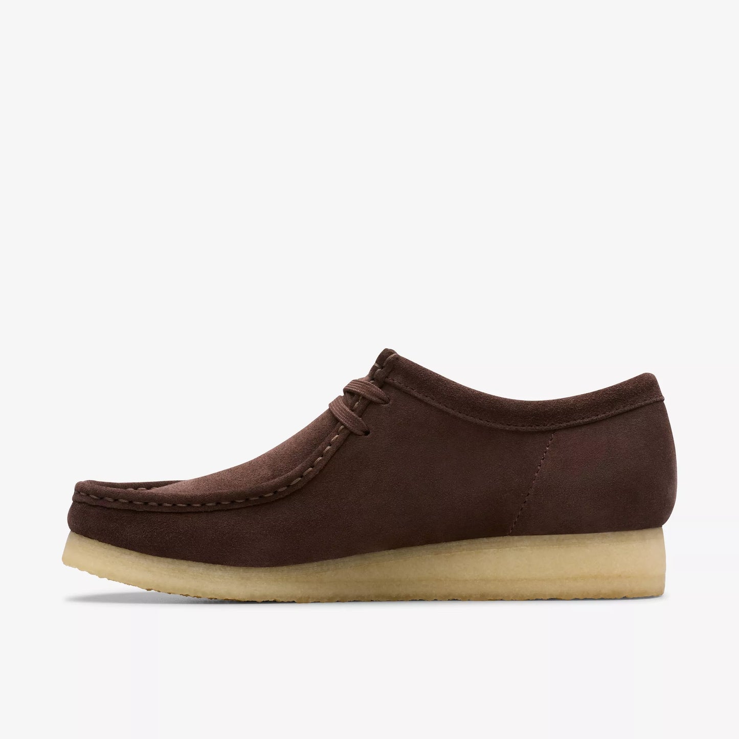 CLARKS WALLABEE LACE UP SHOE - DARK BROWN SUEDE