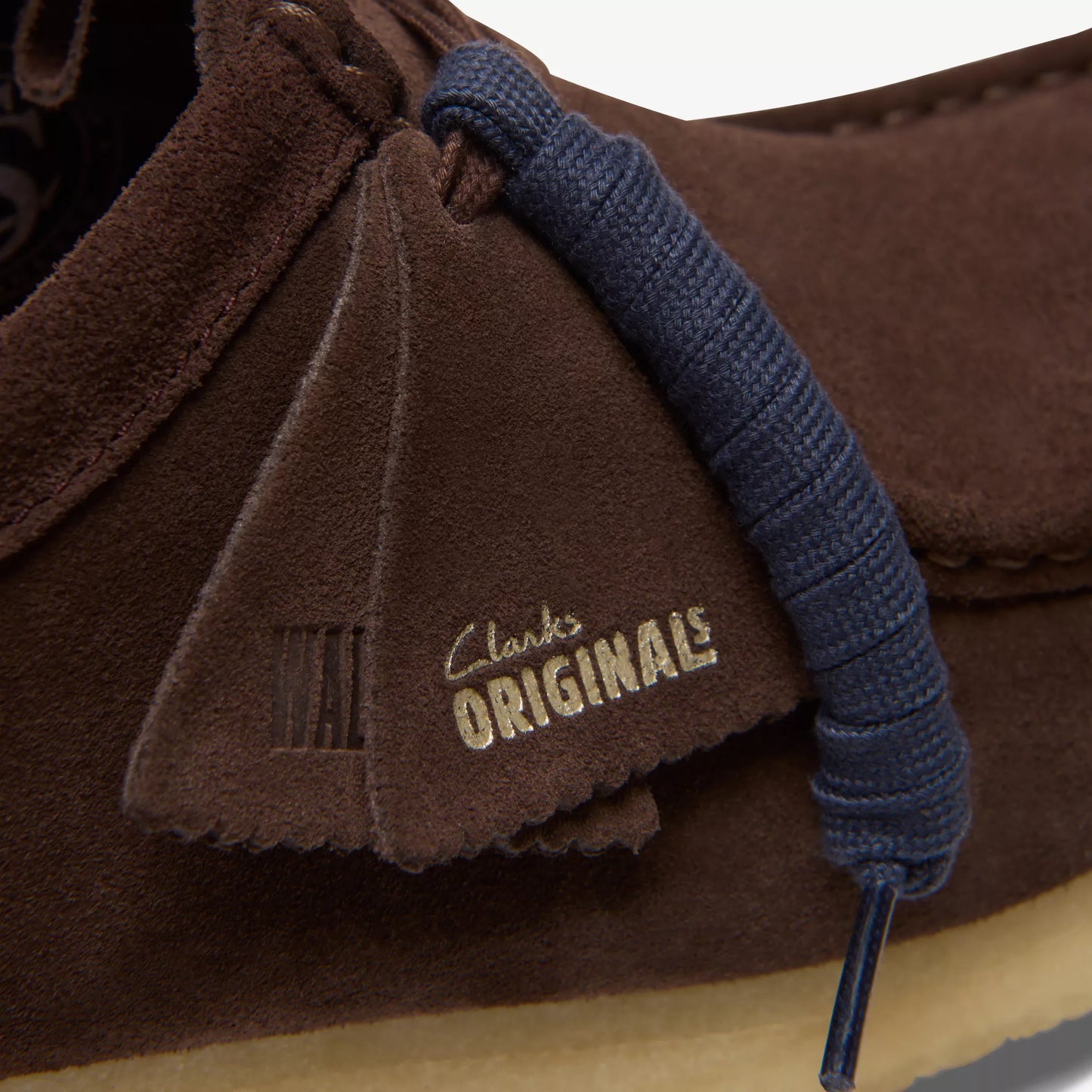 CLARKS WALLABEE LACE UP SHOE - DARK BROWN SUEDE