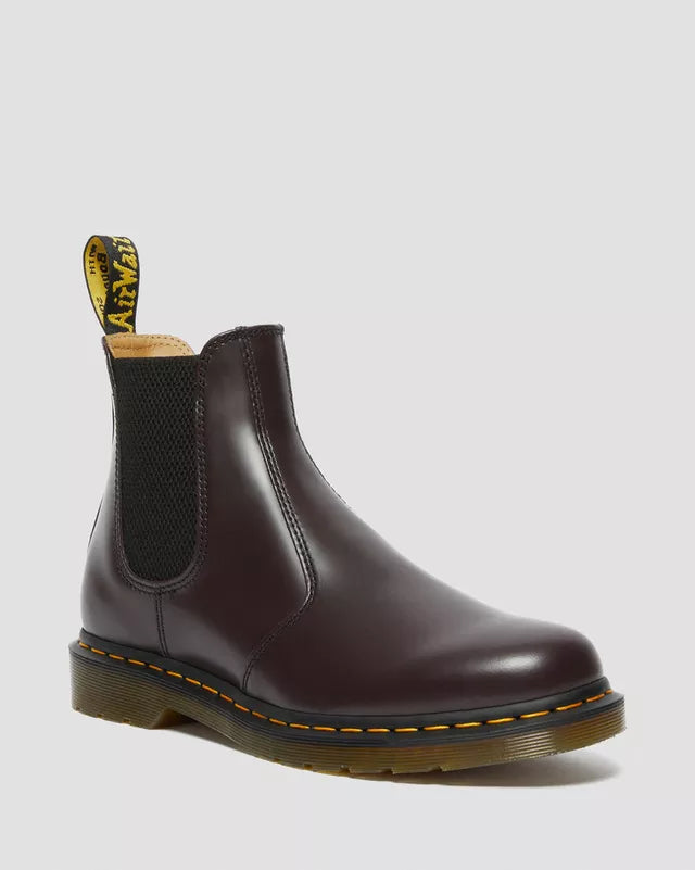 DR MARTENS 2976 YELLOW STITCH SMOOTH - BURGUNDY