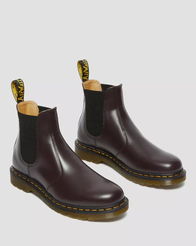 DR MARTENS 2976 YELLOW STITCH SMOOTH - BURGUNDY