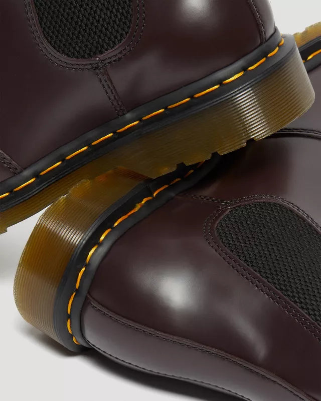 DR MARTENS 2976 YELLOW STITCH SMOOTH - BURGUNDY