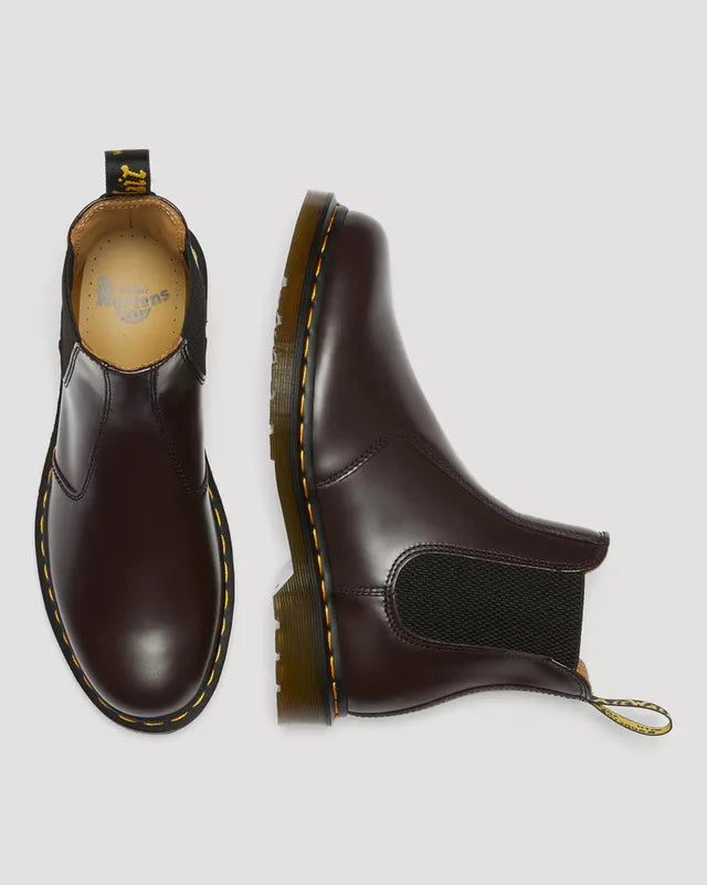 DR MARTENS 2976 YELLOW STITCH SMOOTH - BURGUNDY