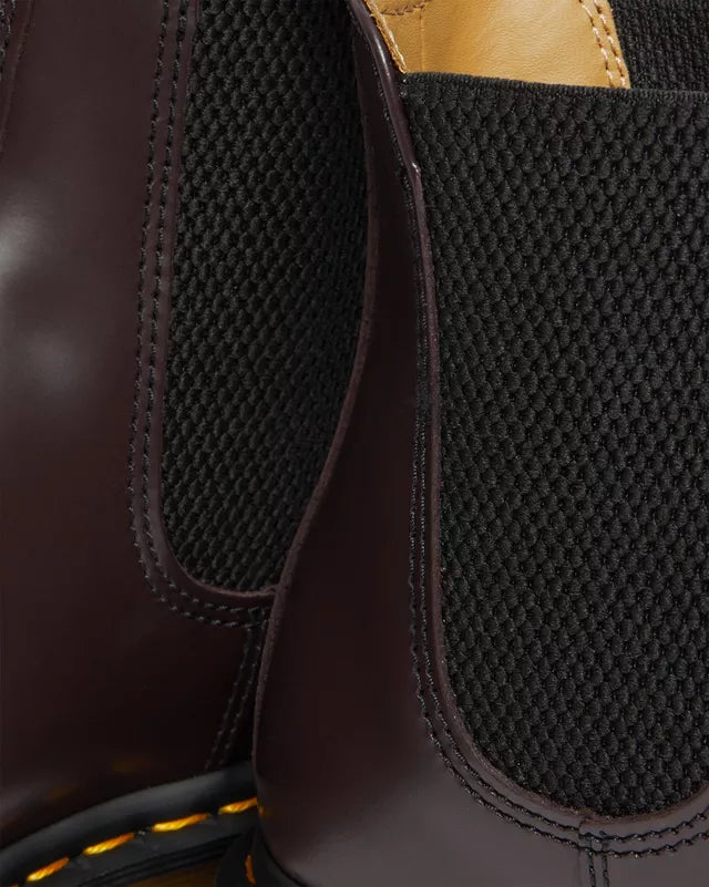 DR MARTENS 2976 YELLOW STITCH SMOOTH - BURGUNDY